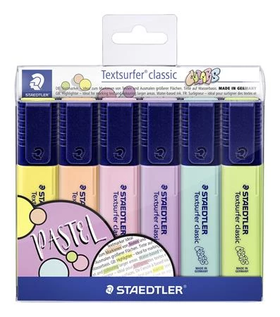 Szövegkiemelő készlet, 1-5 mm, STAEDTLER Textsurfer Classic Pastel 364 C, 6 különböző szín