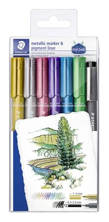 Dekormarker, 1-2 mm, kúpos, STAEDTLER 