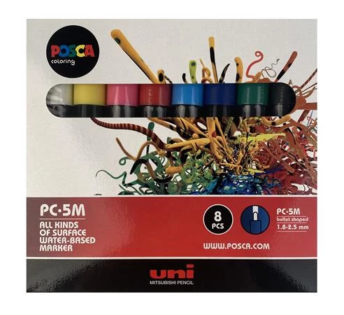 Dekormarker készlet, 1,8-2,5 mm, UNI 
