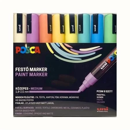 Dekormarker készlet, 1,8-2,5 mm, UNI 