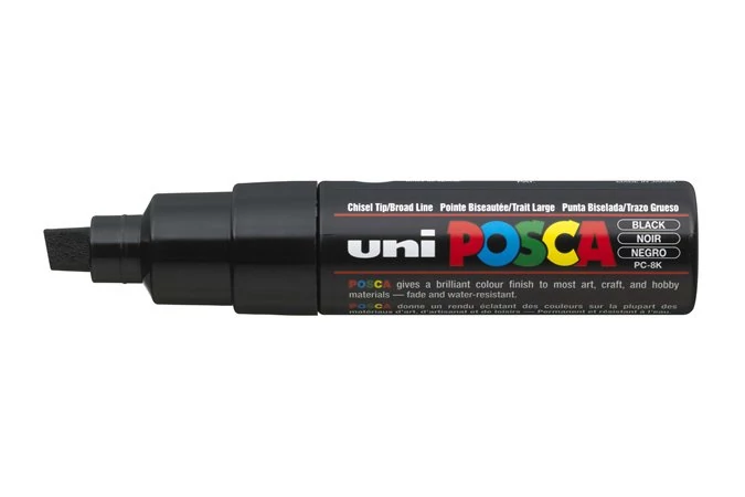 Dekormarker, 8 mm, vágott, UNI 