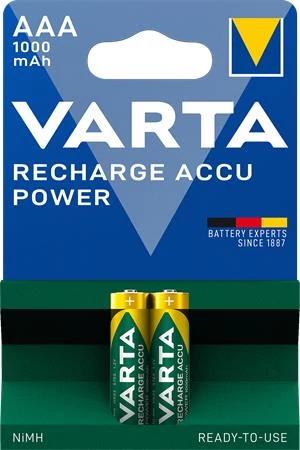 Tölthető elem, AAA mikro, 2x1000 mAh, előtöltött, VARTA 