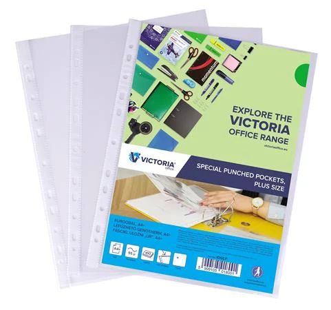 Genotherm, lefűzhető, A4+, 55 mikron, víztiszta, VICTORIA OFFICE - 100db