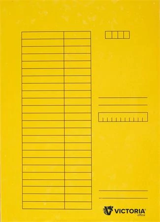 Pólyás dosszié, karton, A4, VICTORIA OFFICE, sárga