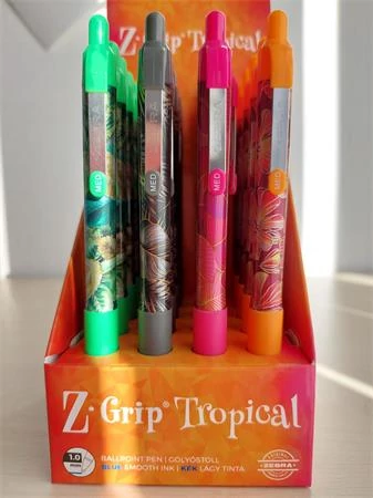 Golyóstoll display, 0,27 mm, nyomógombos, ZEBRA 