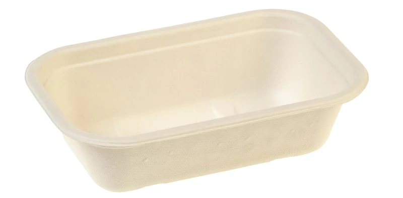 Tál cukornádból természetes fehér színben, négyszögletes 650 ml