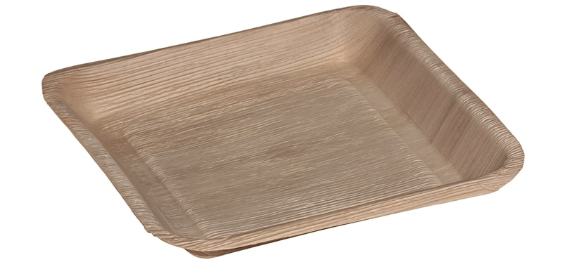 Pálmalevél tányér, négyzet alakú 24x24cm