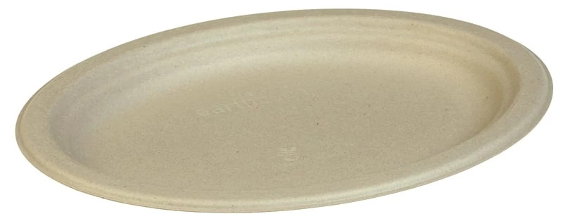 Cukornád tányér, ovális, 26cm, natúr